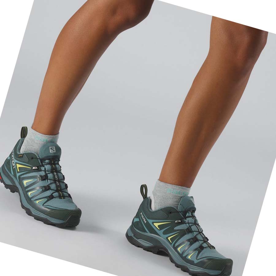 Tenis Senderismo Salomon WoX ULTRA 3 GORE-TEX Mujer Verdes | MX 2832CTV